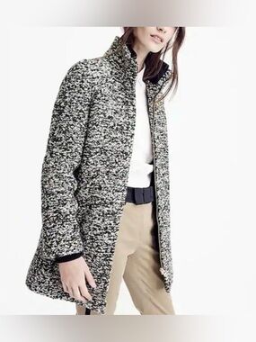 J CREW Italian  Wool Speckled  Boucle Lodge Coat Size 6T